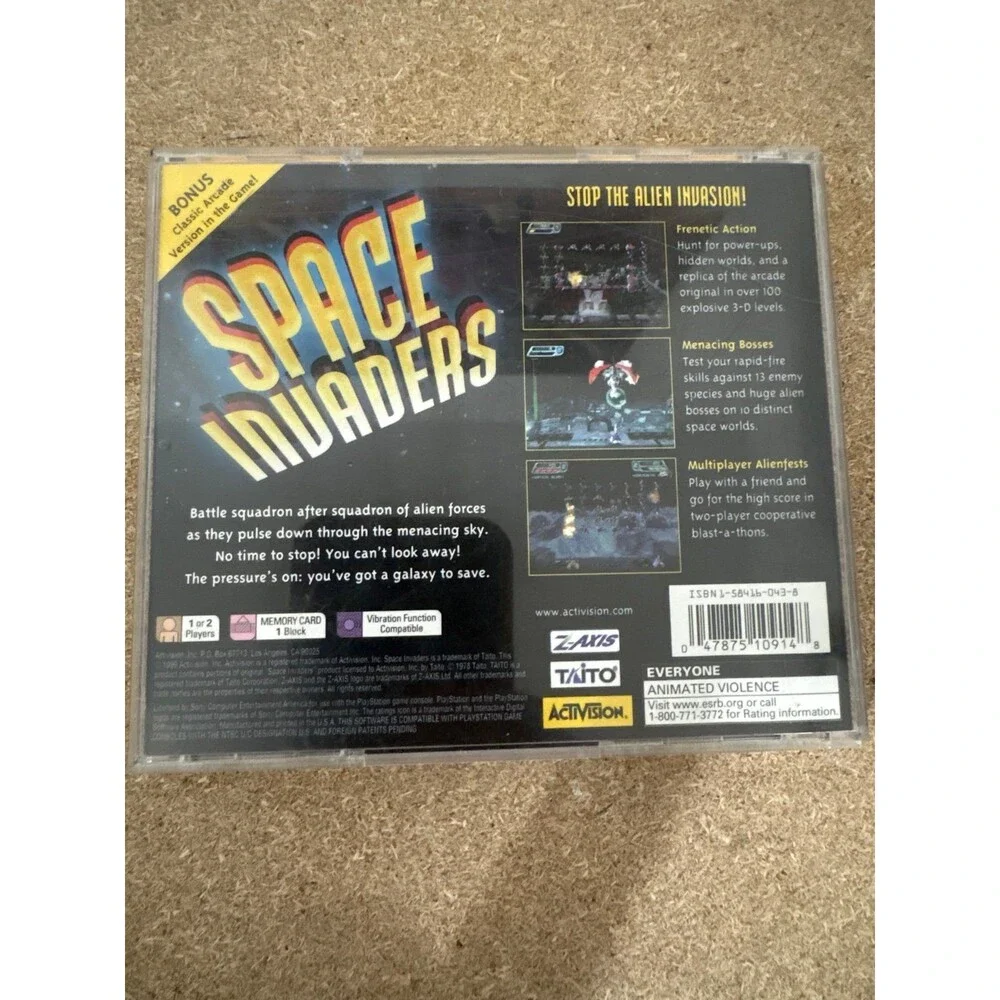Space Invaders (Sony PlayStation 1  w/ Manual